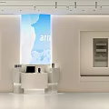 Modern Interior Space With Glass Partition Digital Screens LED Strips And Minimalist Walls