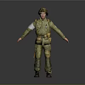 Military Soldier Figure In Green Uniform With Helmet And Gear Standing