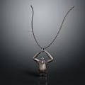 Silver Standing Gorilla Pendant Necklace With Raised Hands Holding Chain Design