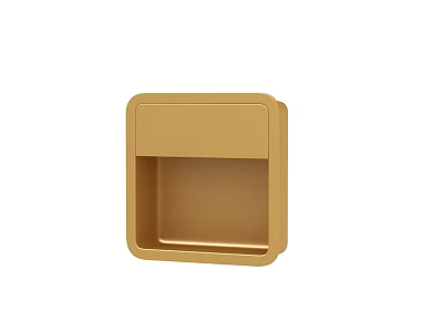 Golden Modern Cabinet Handle With Sleek Rectangular Design For Furniture Doors 3d model