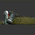 3D Rendered Weapons Featuring Green Circular Mine Safety Grenade Red Spray Can And Black Fuse
