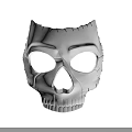 White Skull Mask With Stitched Edges Hollow Eye Sockets And Detailed Jaw Teeth