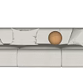 Modern three-seat sofa multiplayer sofa 3d model