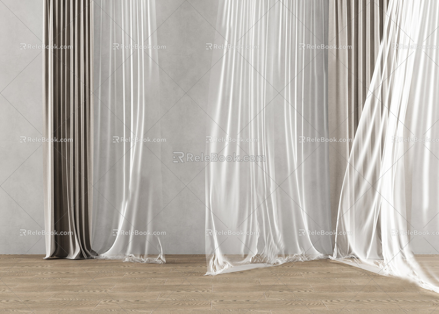 Modern Curtains 3d model