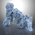 Modern Artistic Stone Arch Structure With Rough Blue Gray Texture And Reflective Surface 3d model