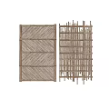 Bamboo Room Dividers With Diagonal Weave And Vertical Slat Designs For Interior Decoration