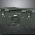 Green Military Toolbox With Metal Latches Warning Stripes And MKD 4214 Label