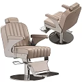 Brown Leather Office Chair With Striped Design Metal Frame Adjustable Armrests And Footrest