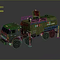 Military Green Armored Wheeled Tank Vehicle With Multiple Wheels And Top Equipment