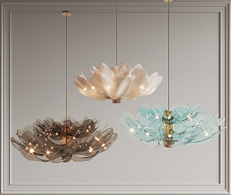 Chandelier Small Chandelier Bedside Lamp Glass Lamp 3d model