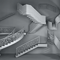 Modern Spiral Staircase Design With Wooden Steps Glass Railings And Metal Frames