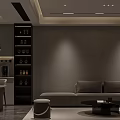 Modern Minimalist Open Living And Dining Room Design With Hidden Ceiling Lights And Elegant Furnishings