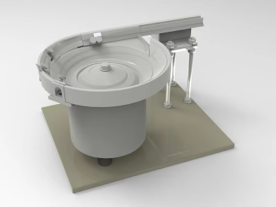 Industrial Vibratory Feeder Equipment Featuring Circular Disk Stable Base And Conveyor Section 3d model
