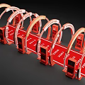 Multiple Red Arch Event Passage With Year Markers Arranged In A Row 3d model