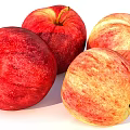 Fresh Ripe Red and Yellow Apples Juicy Fruits on White Background