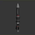 Advanced Tactical Missile With Silver Nose Cone Black Body Red Stripes And Stabilizers