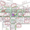 Aerial Urban Planning Layout Featuring High Rise Buildings Commercial Complex And Green Spaces