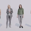 Four Women Wearing Stylish Outfits Standing Together In Fashionable Poses