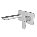 Modern Wall Mounted Faucet with Silver Spout White Handle and Temperature Dots 3d model