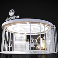 Mageline Mall Skincare Store With Transparent Glass Round Display And Products Showcase