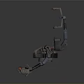 Mechanical Robotic Structure Featuring Multiple Legs Wheels Control Box And Bracket