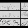 Creative Wall Decor Featuring Modern City Skyline Traditional Architecture Ginkgo Leaf And Terrace Landscape