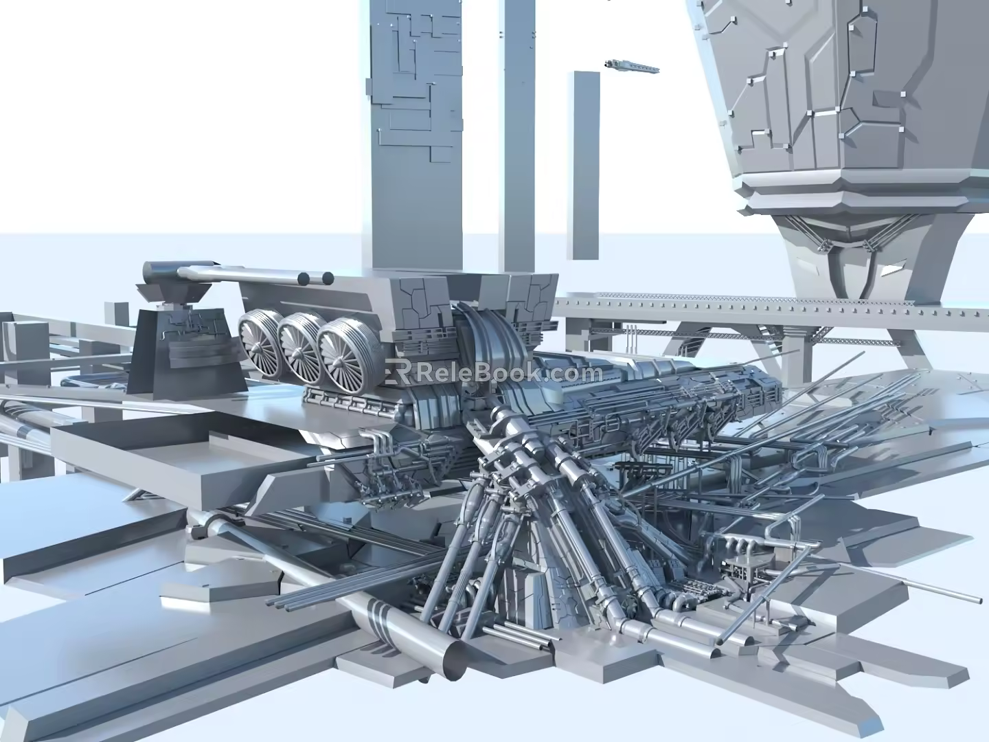 Science Fiction Scene Science and Technology Scene Mechanical Scene Mechanical Future Mechanical Future Scene 3d model