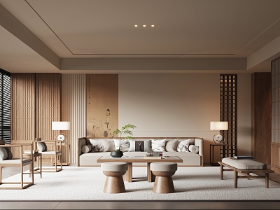 New Chinese Style Song Style Living Room model