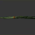 Fresh Green Leafy Plant Bundled With Orange Elastic Band And Vibrant Foliage