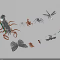 Smart Robotic Insect Models Featuring Diverse Species With Intricate Mechanical Details 3d model