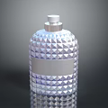Stylish Transparent Liquid Container With Diamond Pattern Silver Cap And Label Area