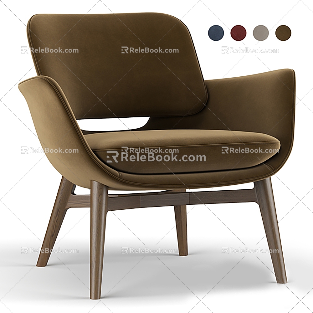 Chair Seat Leisure Chair Single Chair 3d model