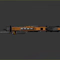 Orange Futuristic Sci Fi Weapon With Mechanical Structure And Sleek Design