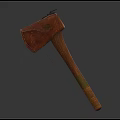 Traditional Handcrafted Axe With Leather Sheath Wooden Handle And Brass Accent