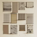 Various Curtain and Blind Styles with Bamboo Vertical and Patterned Designs 3d model
