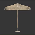 Outdoor Square Sunshade Umbrella With Beige Fabric Canopy And Stable Base