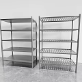 Gray Metal Shelving Units with Multiple Tiers for Indoor Storage and Organization