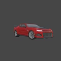 Red Sports Car With Black Hood And Aggressive Front Grille Design