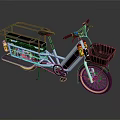 Yellow Battery Pack White Frame Electric Cargo Bicycle With Front Basket And Rear Rack