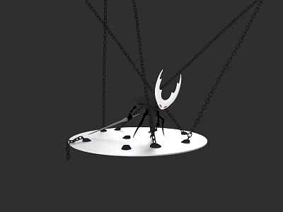 Game And Movie Character Featuring Black Mechanical Body White Crescent Weapon And Chains 3d model