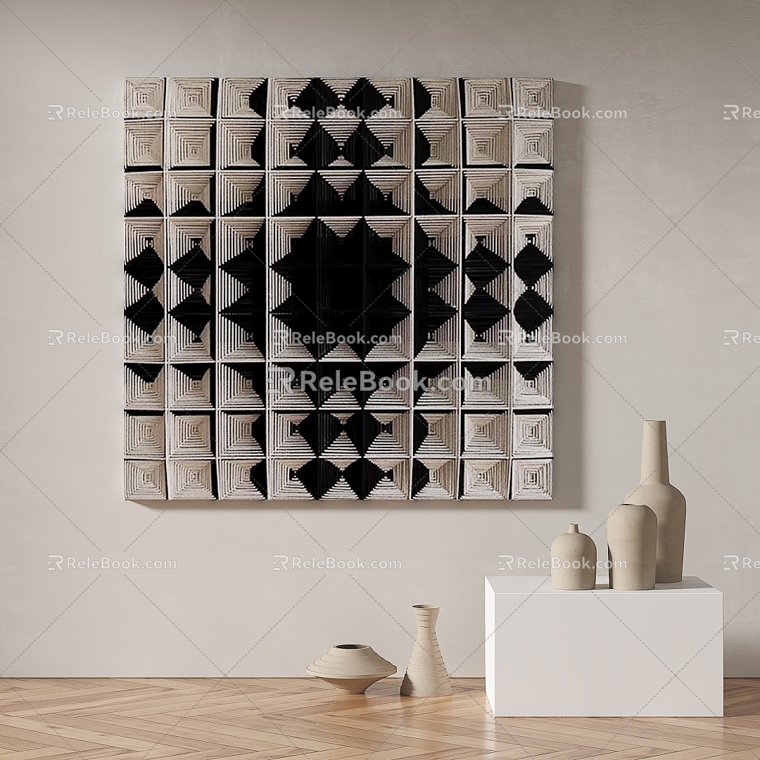 Simple abstract decorative painting 3d model