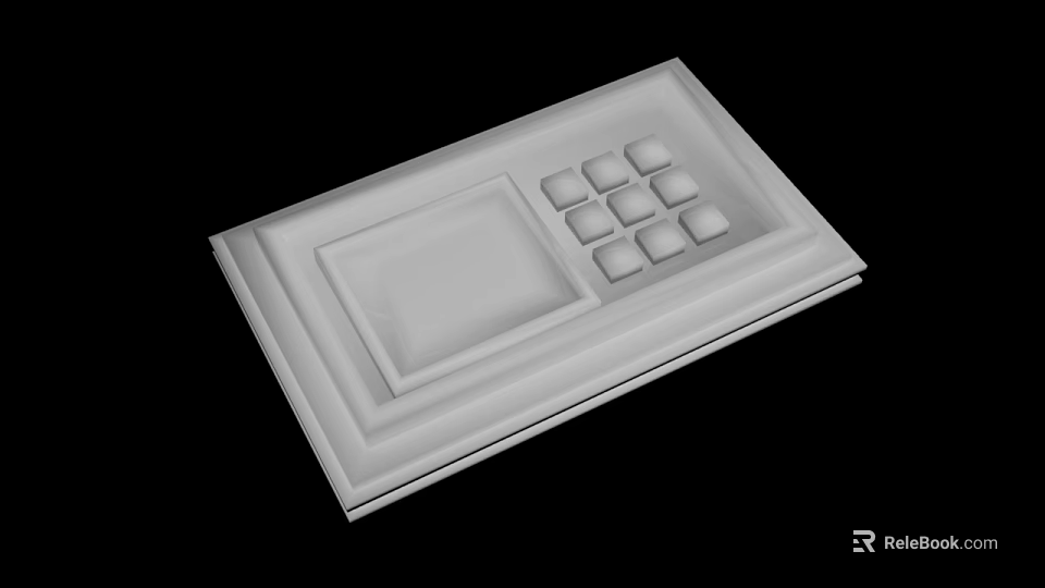 Modern White Book Cover Design With Square Panel And Nine Small Squares 3d model 