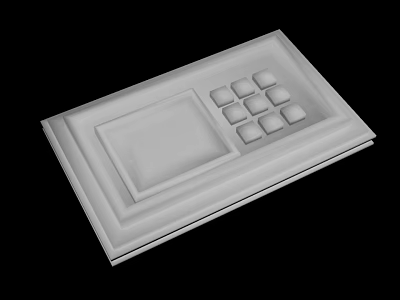 Modern White Book Cover Design With Square Panel And Nine Small Squares 3d model
