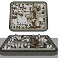 Urban Planning Sand Table Model with Building Layout and City Design Elements 3d model