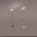 Contemporary Curved Floor Lamps With Conical Shade Black And Light Pole And Wooden Tray