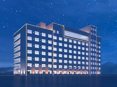 Modern office building office building lighting 3d model