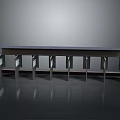 Modern Indoor Long Wooden Table With Open Support Legs And Sleek Tabletop
