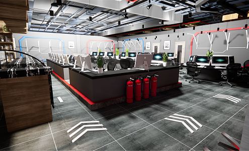 Modern Internet Cafe 3d model