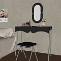 Modern Bedroom Dressing Table With Black Mirror Cosmetics Comb And Stool 3d model
