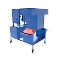 Sturdy Blue Industrial Equipment With Red Panel Workstation And Mobile Wheels 3d model